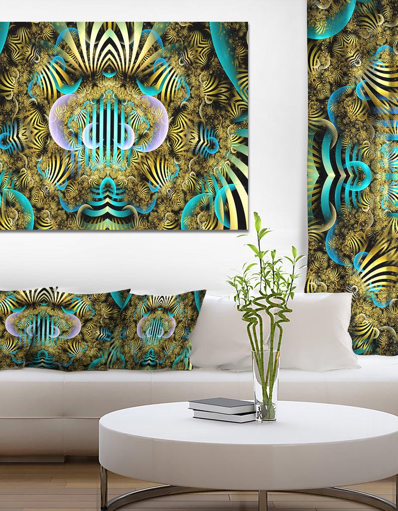 DesignQ Magical Fairy Pattern Brown'Large Abstract Canvas Art Print