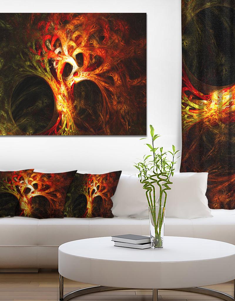 DesignQ Magical Orange Psychedelic Tree'Extra Large Abstract Canvas Art Print