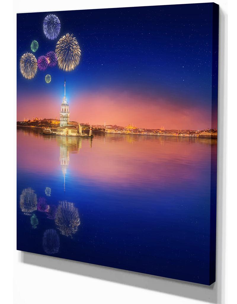 DesignQ Maiden Tower Or Kiz Kulesi Istanbul - Sea & Shore Cityscapes Photographic On Wrapped Canvas