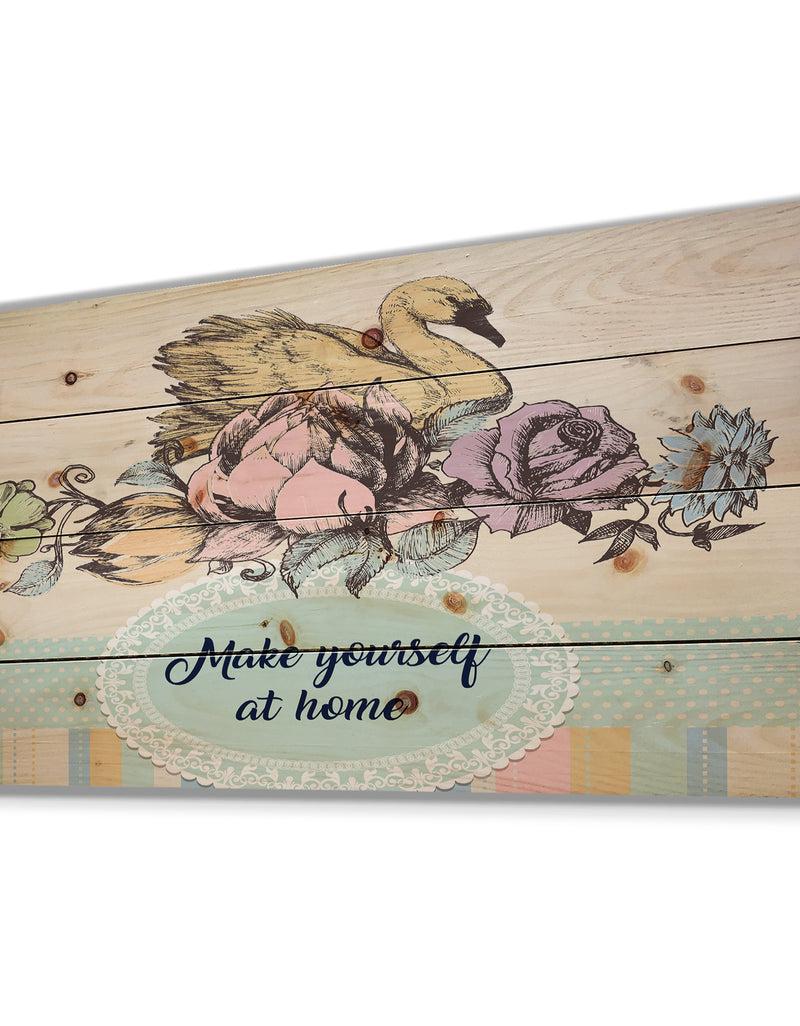 DesignQ Make yourself at Home - Textual Entrance Art on Wood Wall Art