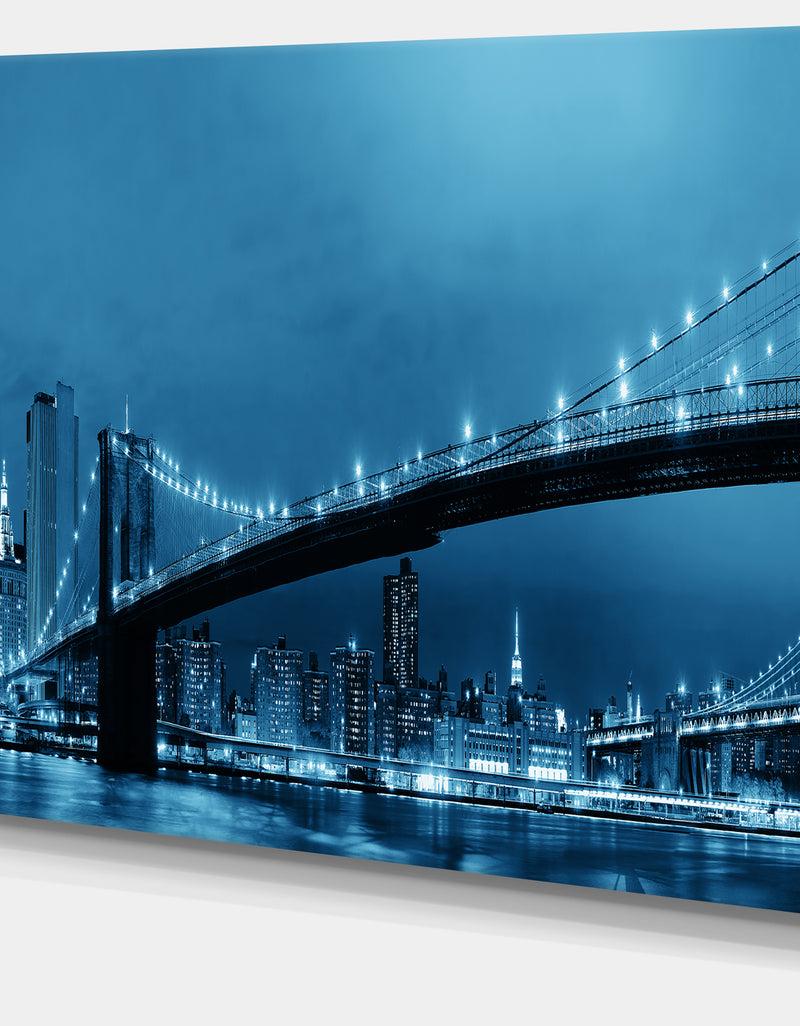 DesignQ Manhattan Downtown Urban View - Cityscape Canvas Print