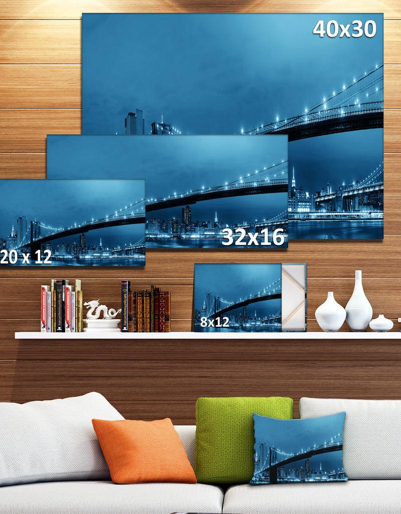 DesignQ Manhattan Downtown Urban View - Cityscape Canvas Print