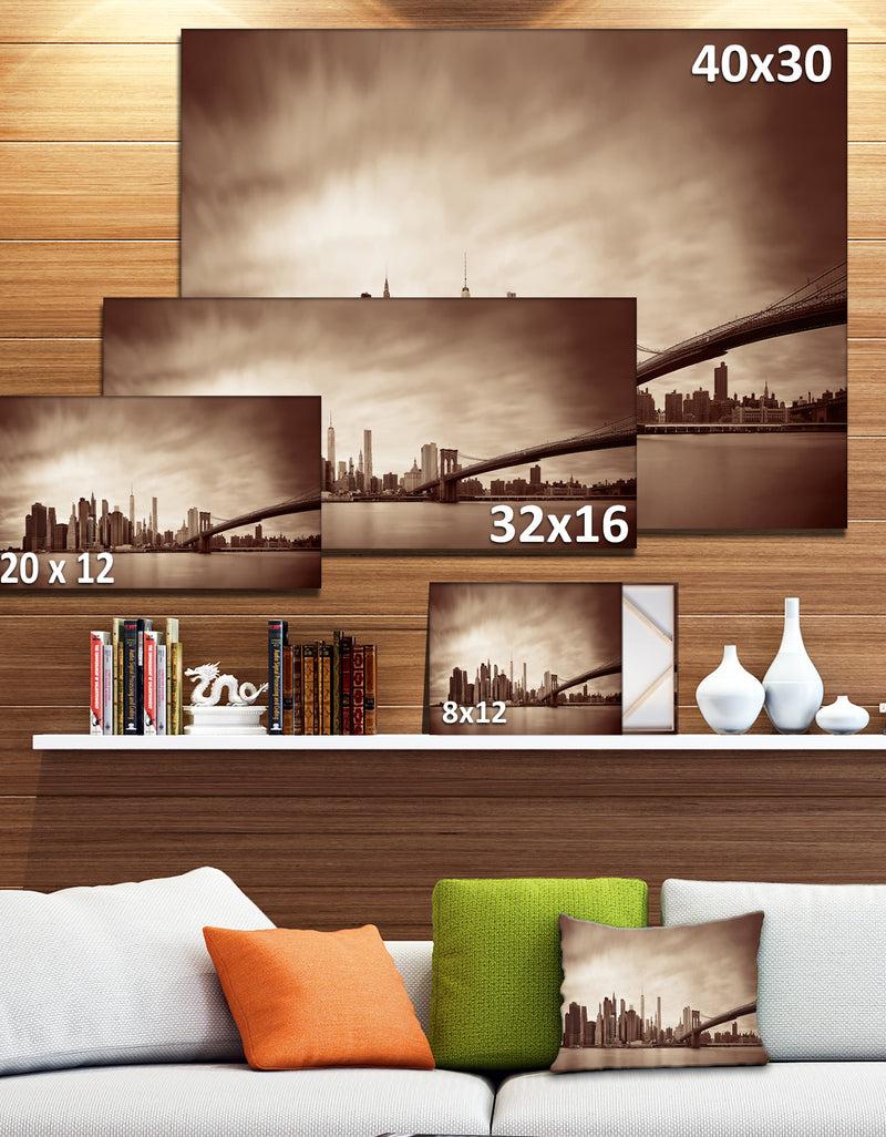 DesignQ Manhattan Financial District - Cityscape Canvas Print