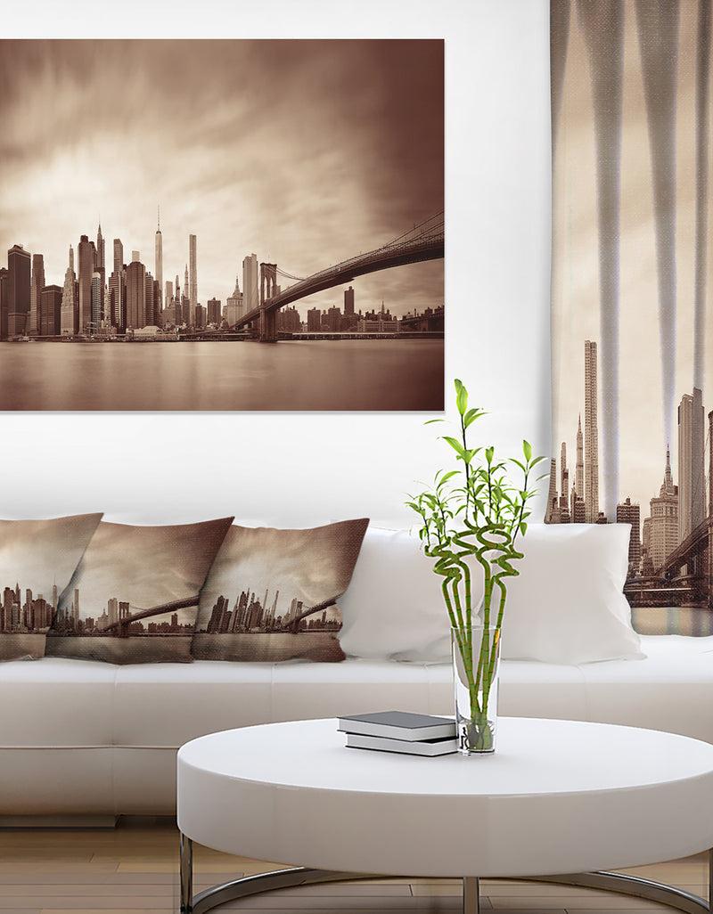 DesignQ Manhattan Financial District - Cityscape Canvas Print