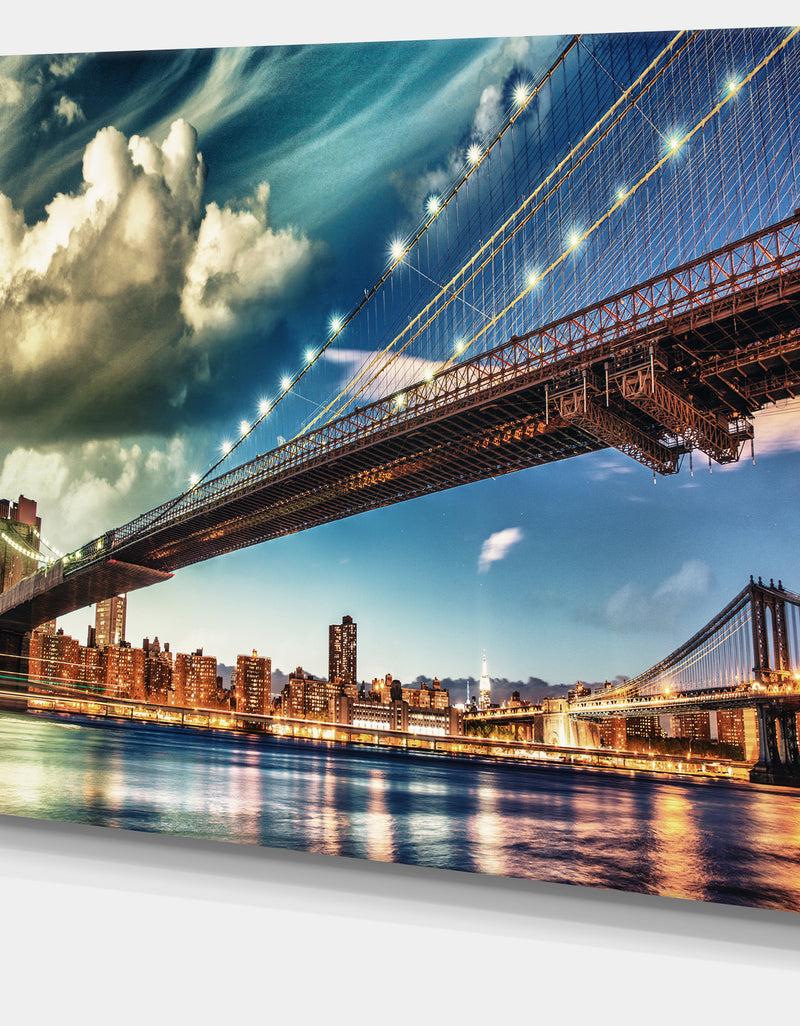 DesignQ Manhattan Skyline At Summer - Cityscape Photo Canvas Print