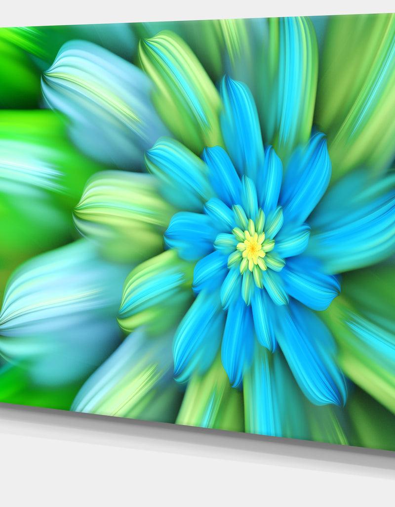DesignQ Massive Green Fractal Flower - Extra Large Floral Canvas Art Print