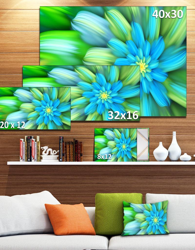 DesignQ Massive Green Fractal Flower - Extra Large Floral Canvas Art Print