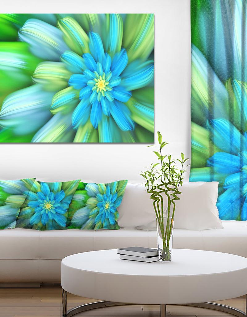 DesignQ Massive Green Fractal Flower - Extra Large Floral Canvas Art Print