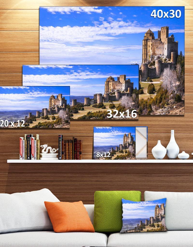 DesignQ Medieval Loarre Castle Panorama - Landscape Canvas Wall Artwork