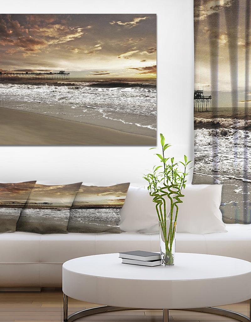 DesignQ Meet the Sunrise at Hollant beach - Sea & Shore Photography on wrapped Canvas