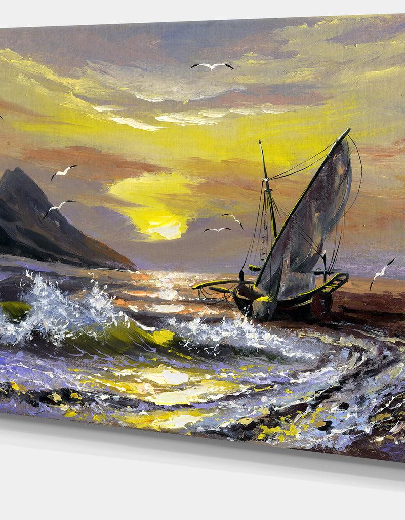 DesignQ Meet You Soon On My Boat - Seacape Canvas Art Print