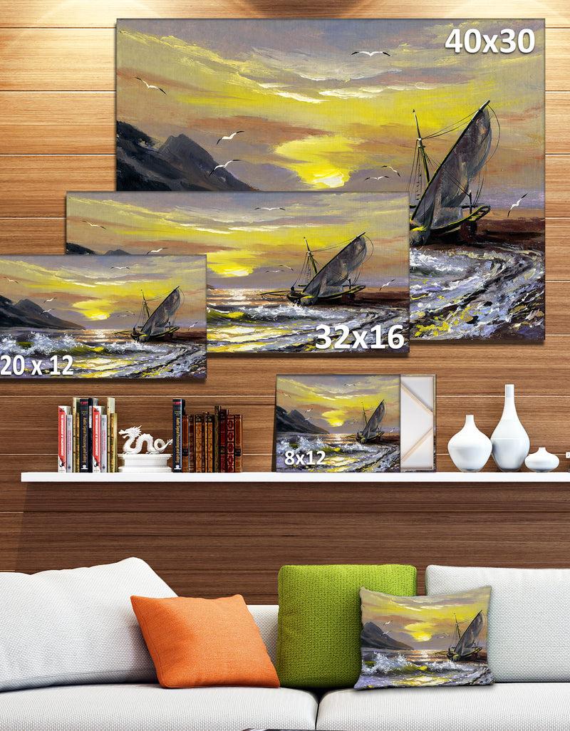 DesignQ Meet You Soon On My Boat - Seacape Canvas Art Print