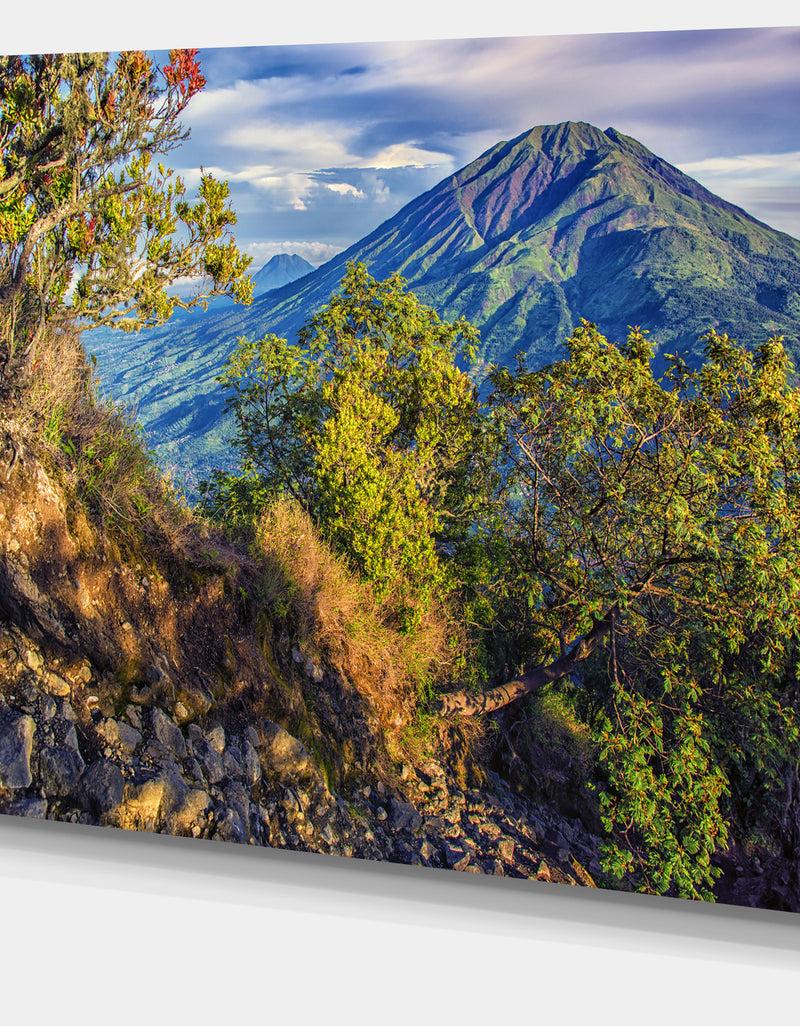 DesignQ Merbabu Volcano In Java - Extra Large Landscape Canvas Art Print