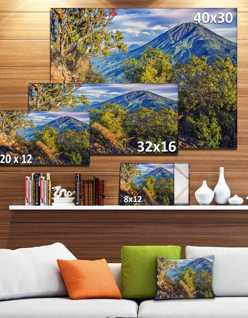 DesignQ Merbabu Volcano In Java - Extra Large Landscape Canvas Art Print