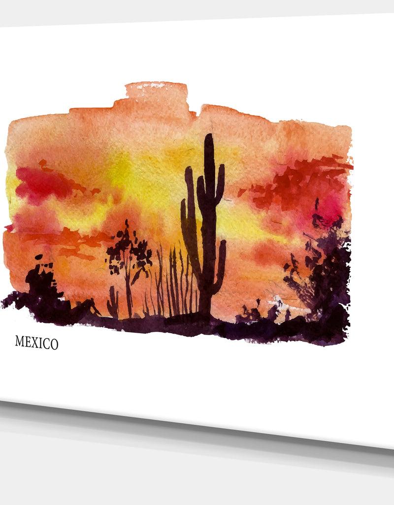 DesignQ Mexico Vector Illustration - Cityscape Painting Canvas Print