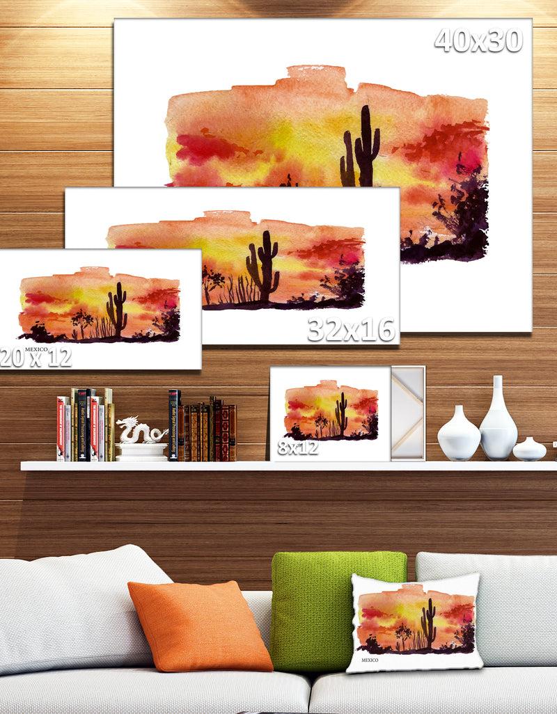 DesignQ Mexico Vector Illustration - Cityscape Painting Canvas Print