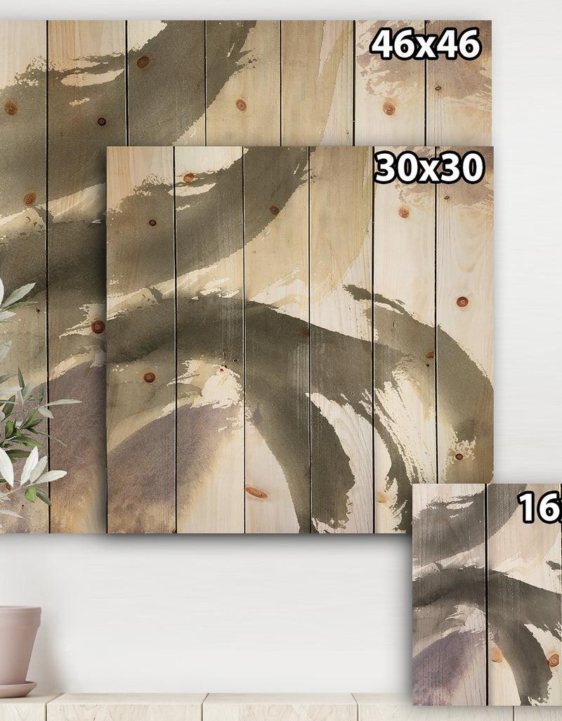 DesignQ Minimal Geometric Gesture III - Transitional Print On Natural Pine Wood