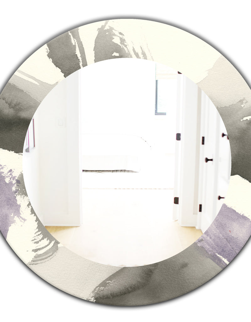 DesignQ Minimal Geometric Gesture IV - Modern Mirror - Oval Or Round Wall Mirror