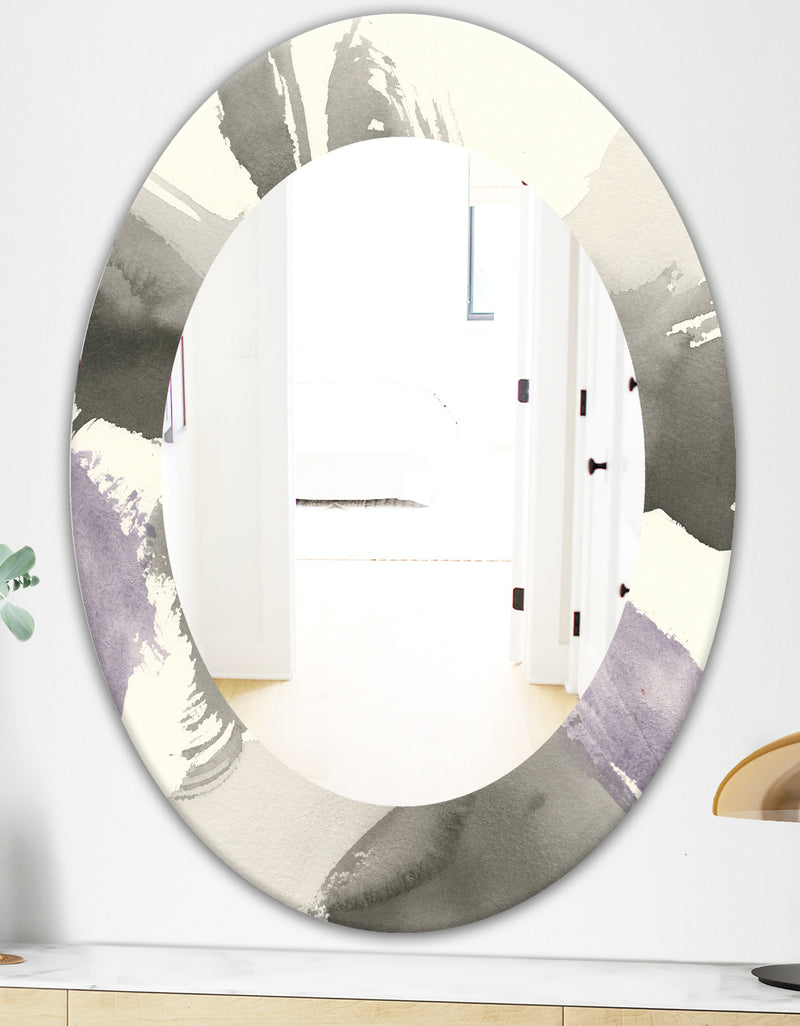 DesignQ Minimal Geometric Gesture IV - Modern Mirror - Oval Or Round Wall Mirror