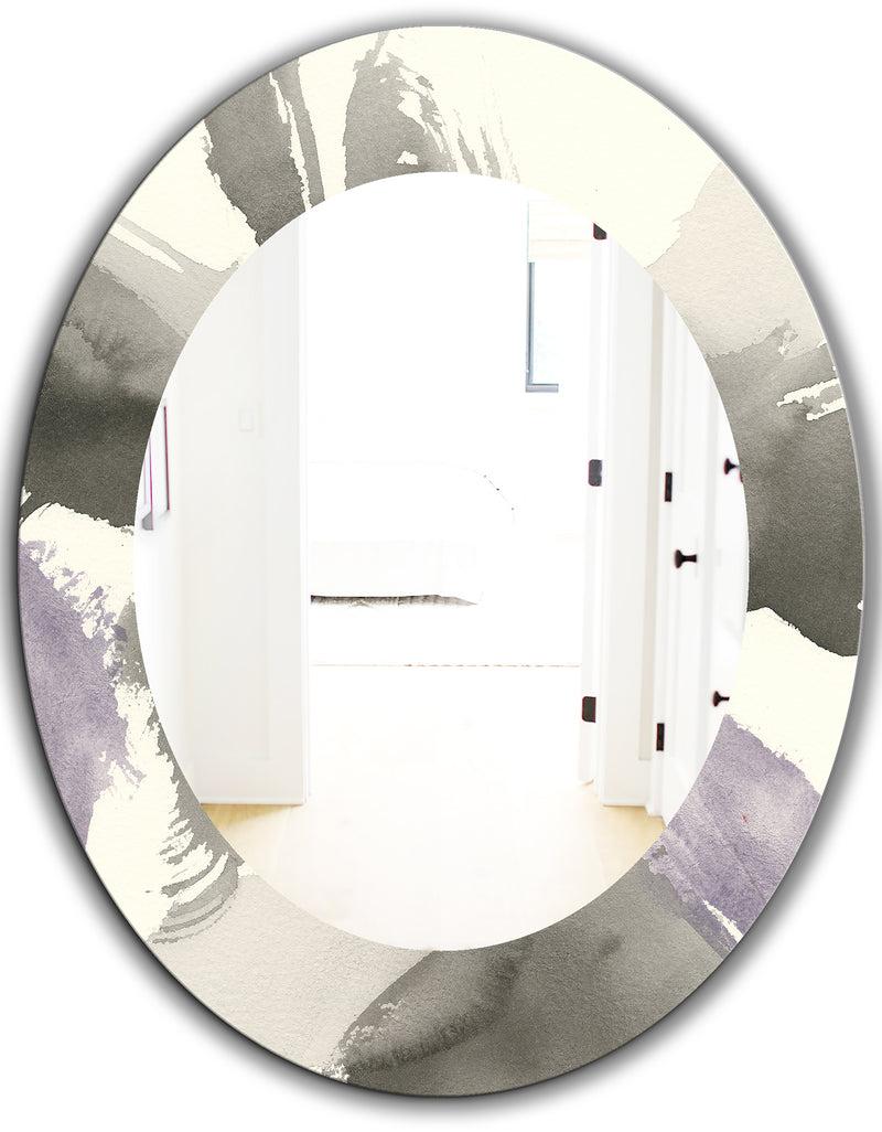 DesignQ Minimal Geometric Gesture IV - Modern Mirror - Oval Or Round Wall Mirror