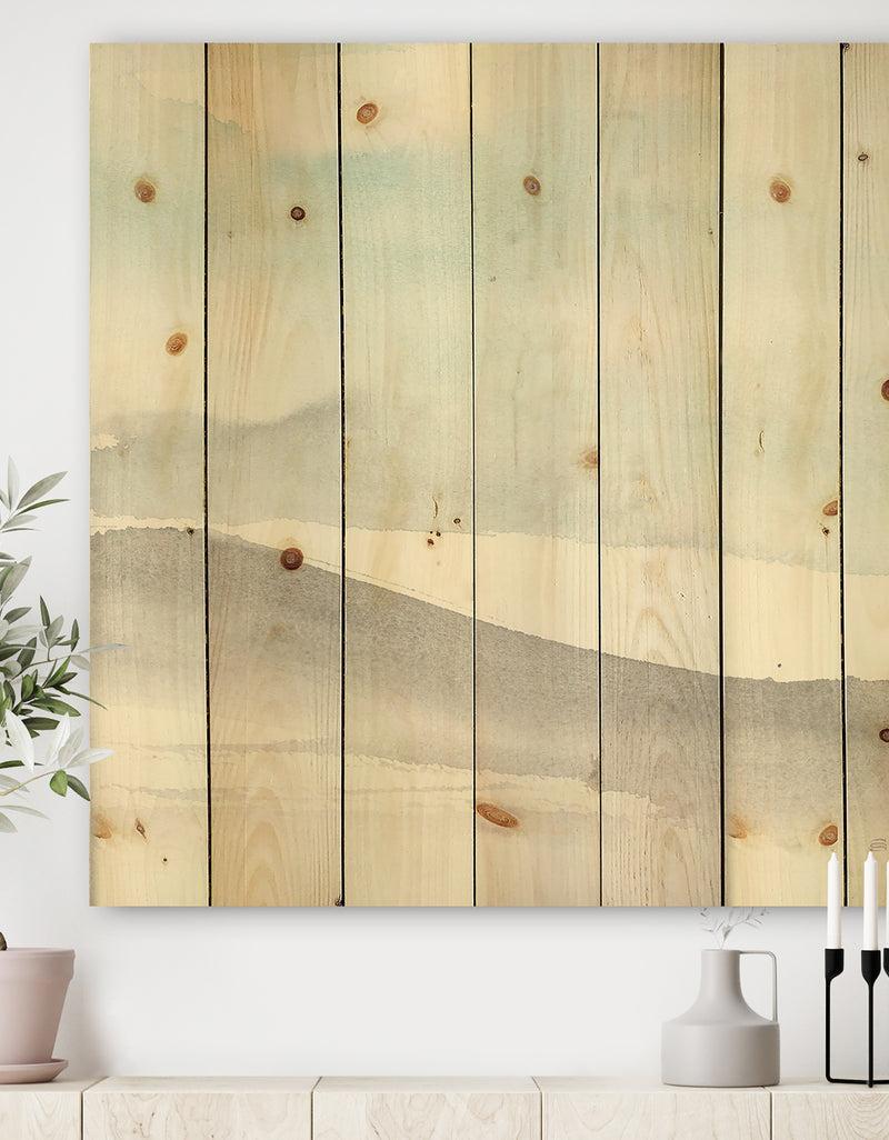 DesignQ minimal geometric Zen I - Transitional Print on Natural Pine Wood