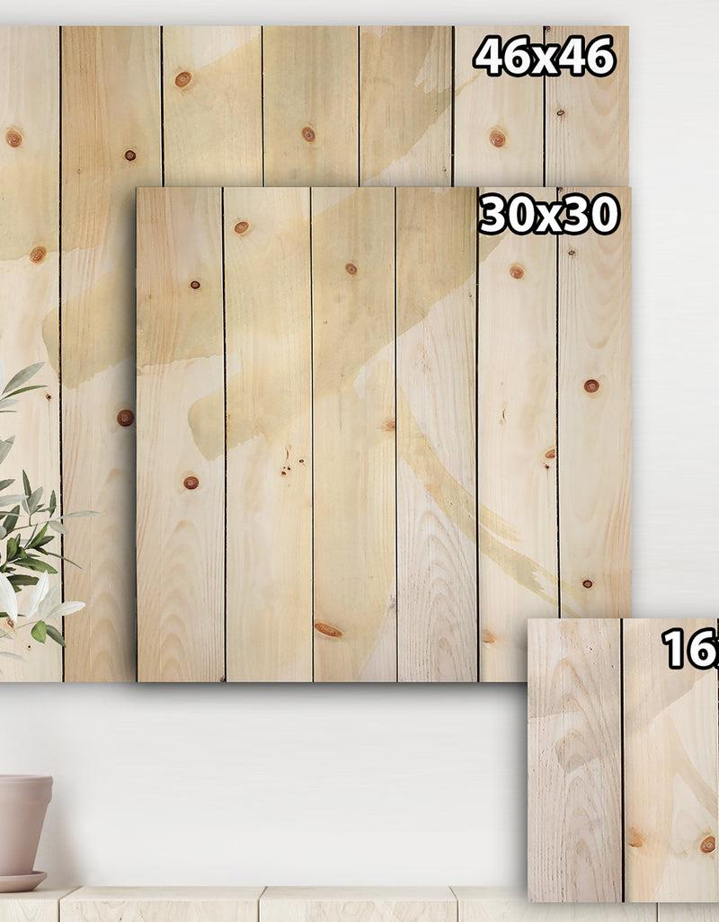 DesignQ Minimal Geometric Zen II - Transitional Print On Natural Pine Wood