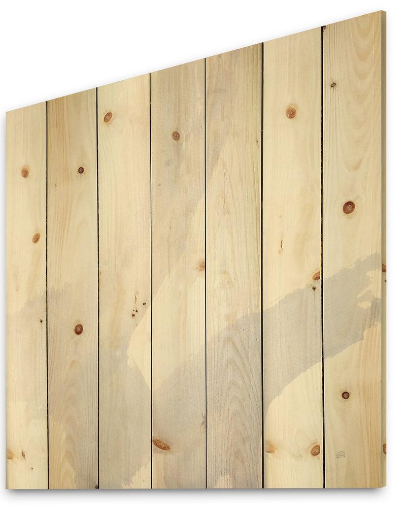 DesignQ Minimal Geometric Zen III - Transitional Print On Natural Pine Wood