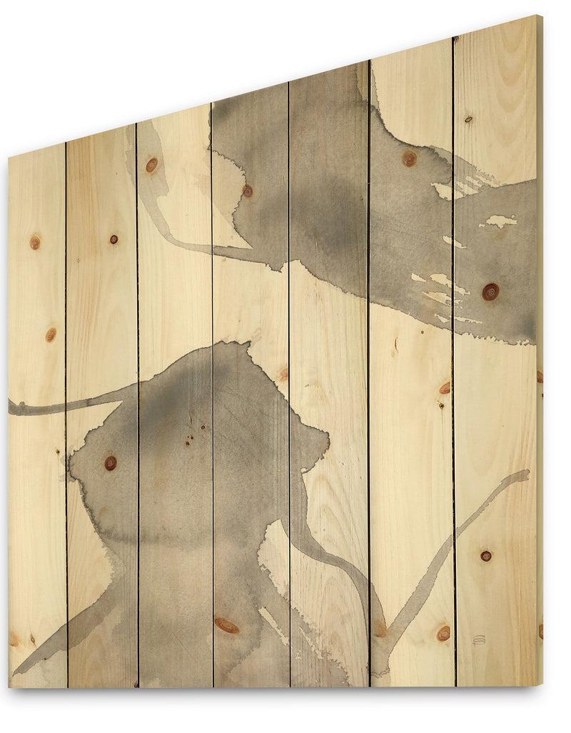 DesignQ Minimal Geometric Zen IV - Transitional Print On Natural Pine Wood