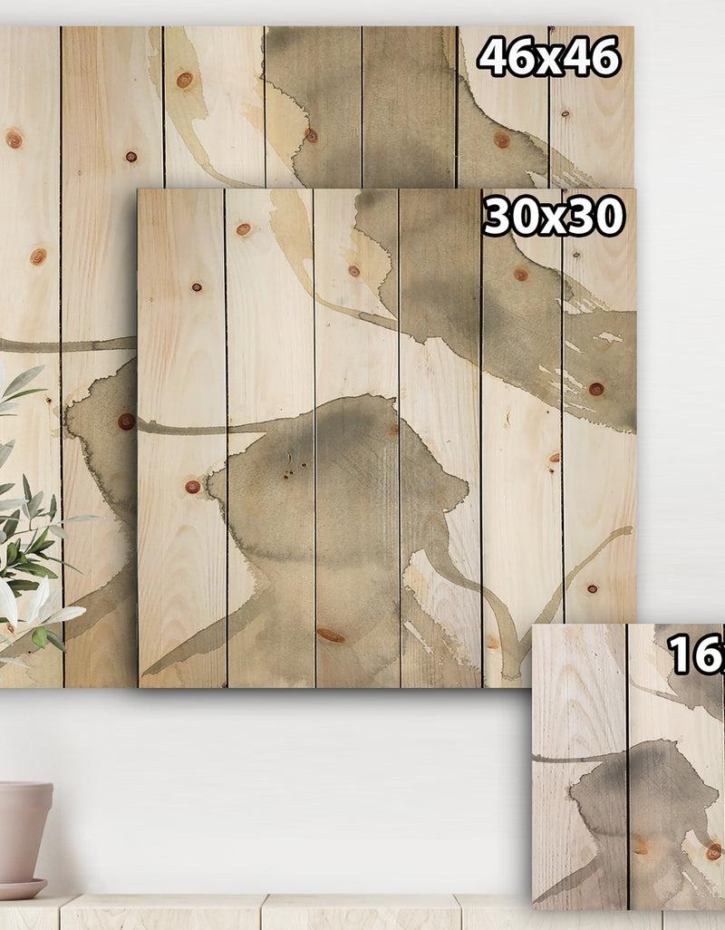 DesignQ Minimal Geometric Zen IV - Transitional Print On Natural Pine Wood