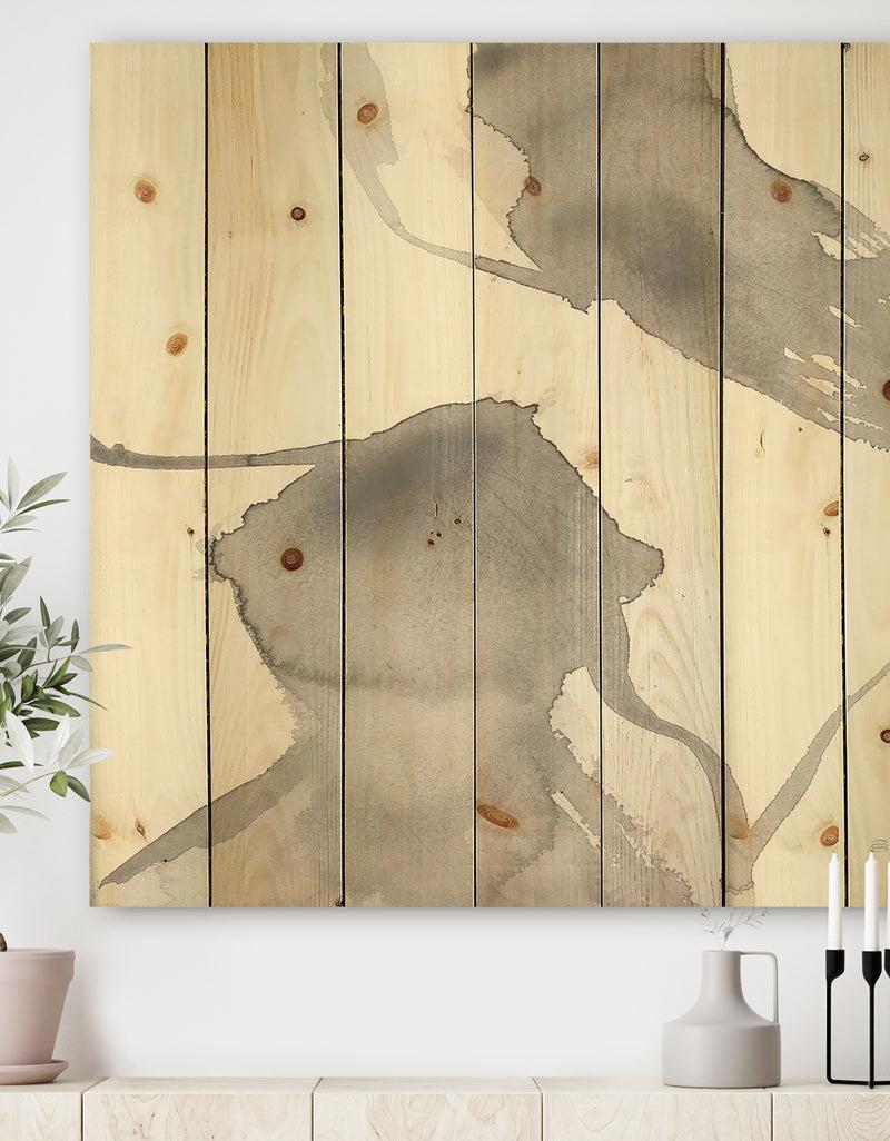 DesignQ minimal geometric Zen IV - Transitional Print on Natural Pine Wood
