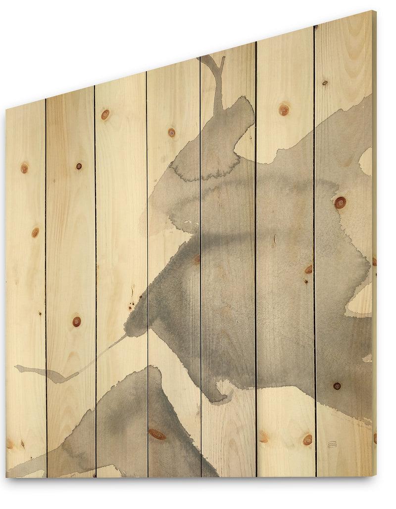 DesignQ Minimal Geometric Zen V - Transitional Print On Natural Pine Wood