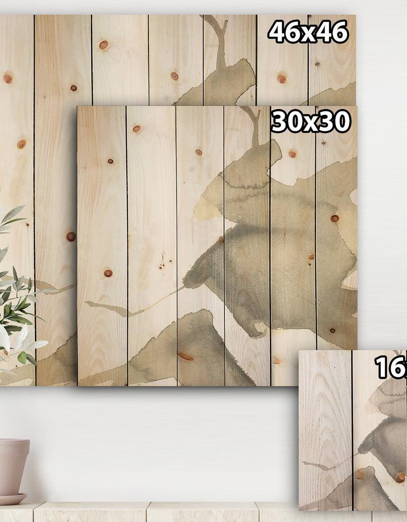 DesignQ Minimal Geometric Zen V - Transitional Print On Natural Pine Wood