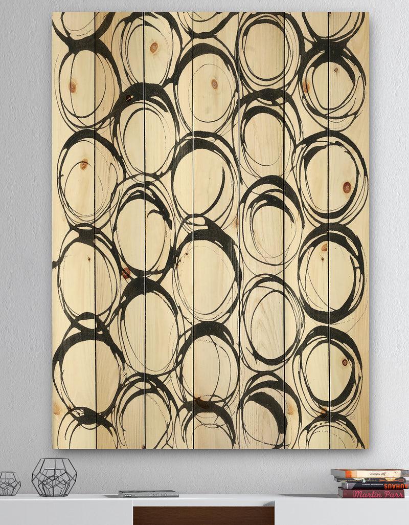 DesignQ minimalist black and white II - Transitional Print on Natural Pine Wood