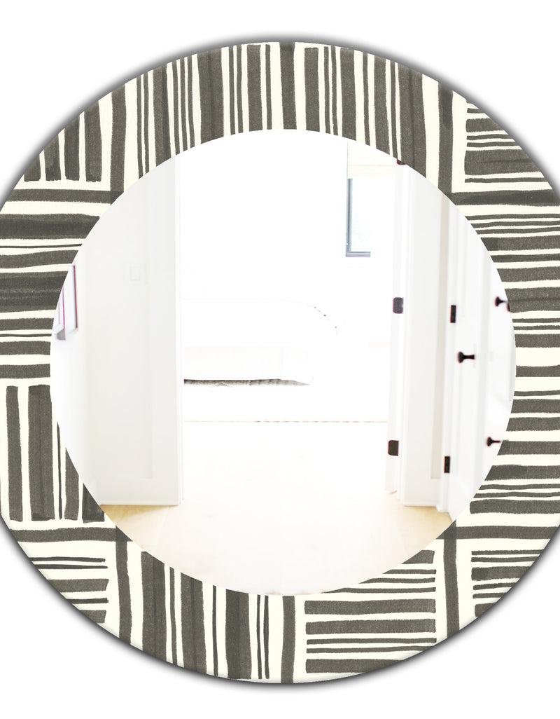 DesignQ Minimalist Graphics I - Mid-Century Mirror - Oval Or Round Wall Mirror