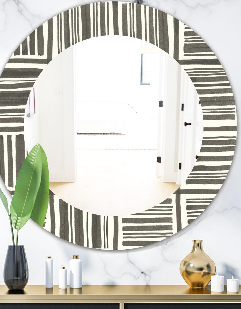 DesignQ Minimalist Graphics I - Mid-Century Mirror - Oval or Round Wall Mirror