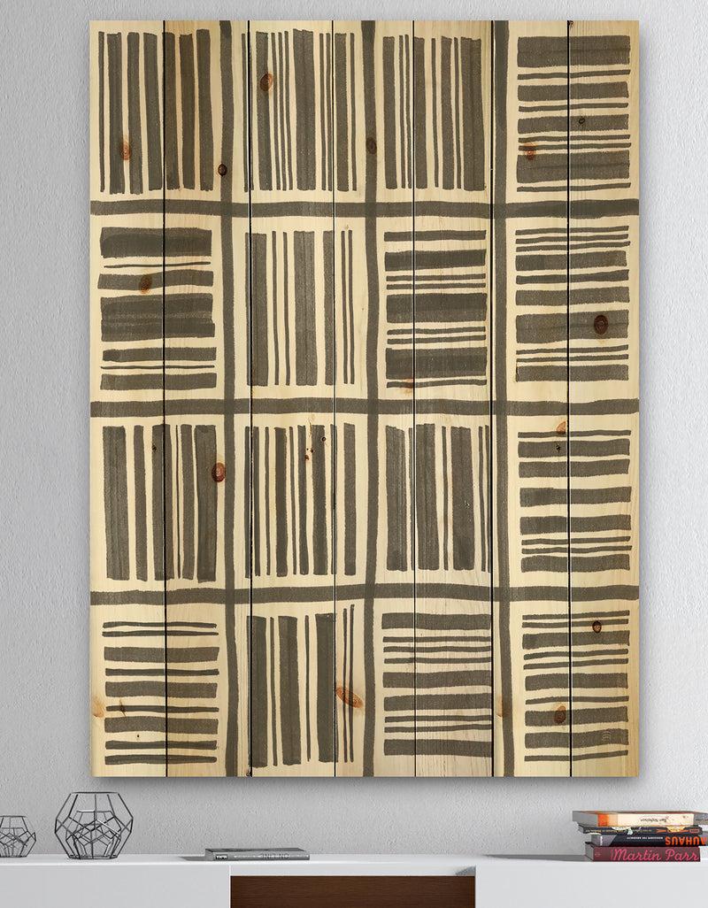 DesignQ Minimalist Graphics I - Transitional Print on Natural Pine Wood