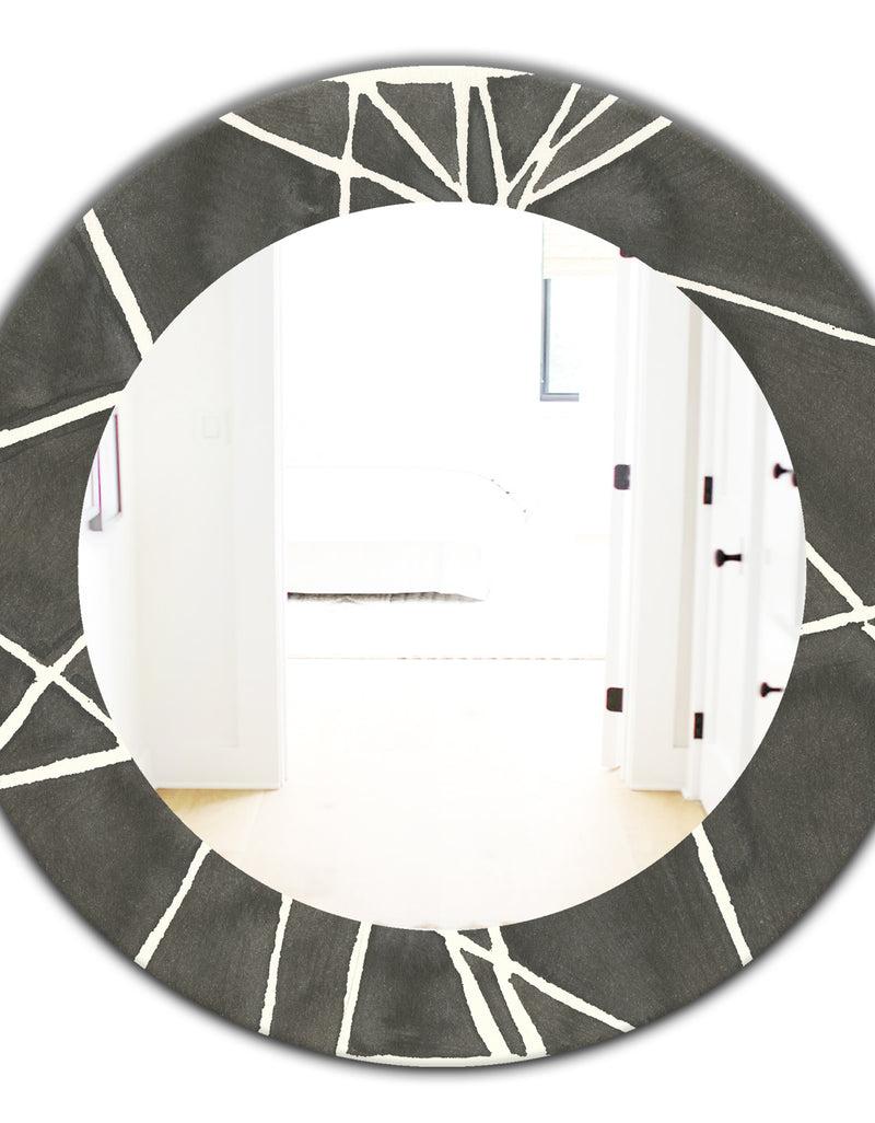 DesignQ Minimalist Graphics II - Mid-Century Mirror - Oval Or Round Wall Mirror