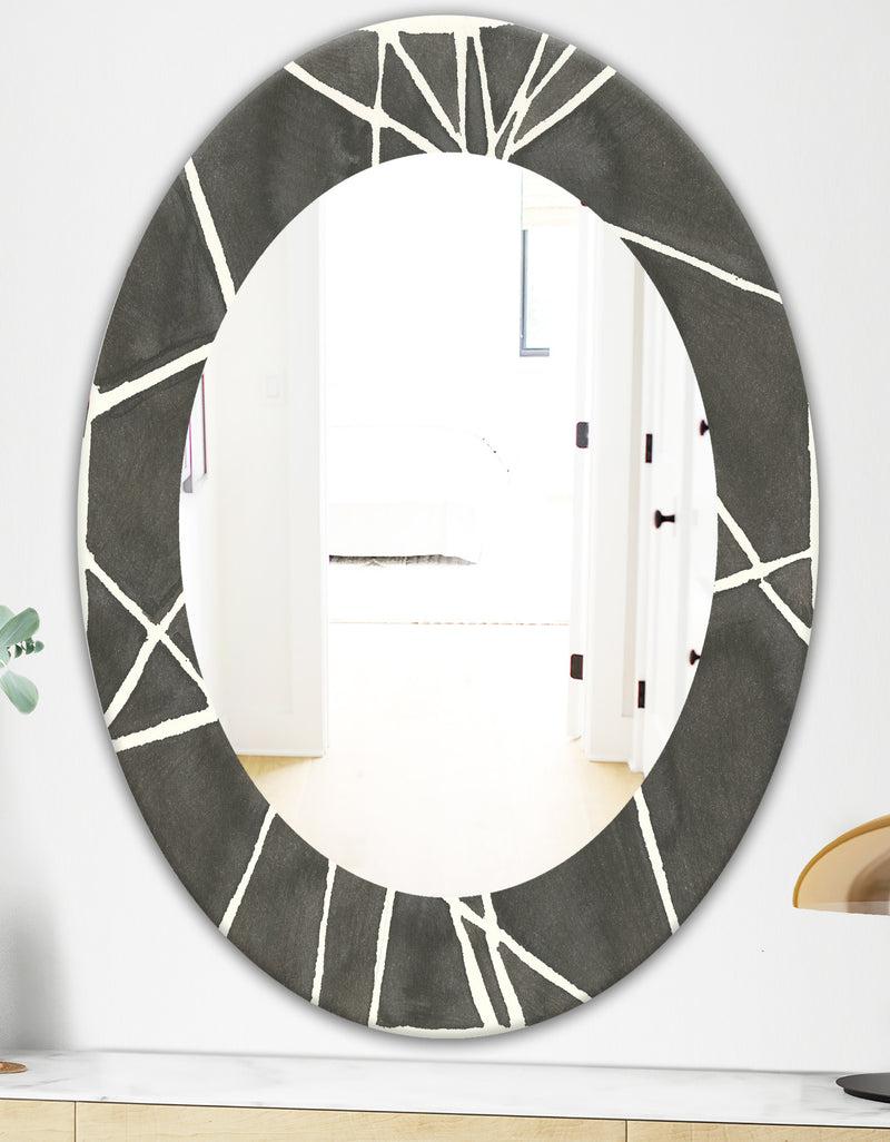 DesignQ Minimalist Graphics II - Mid-Century Mirror - Oval Or Round Wall Mirror