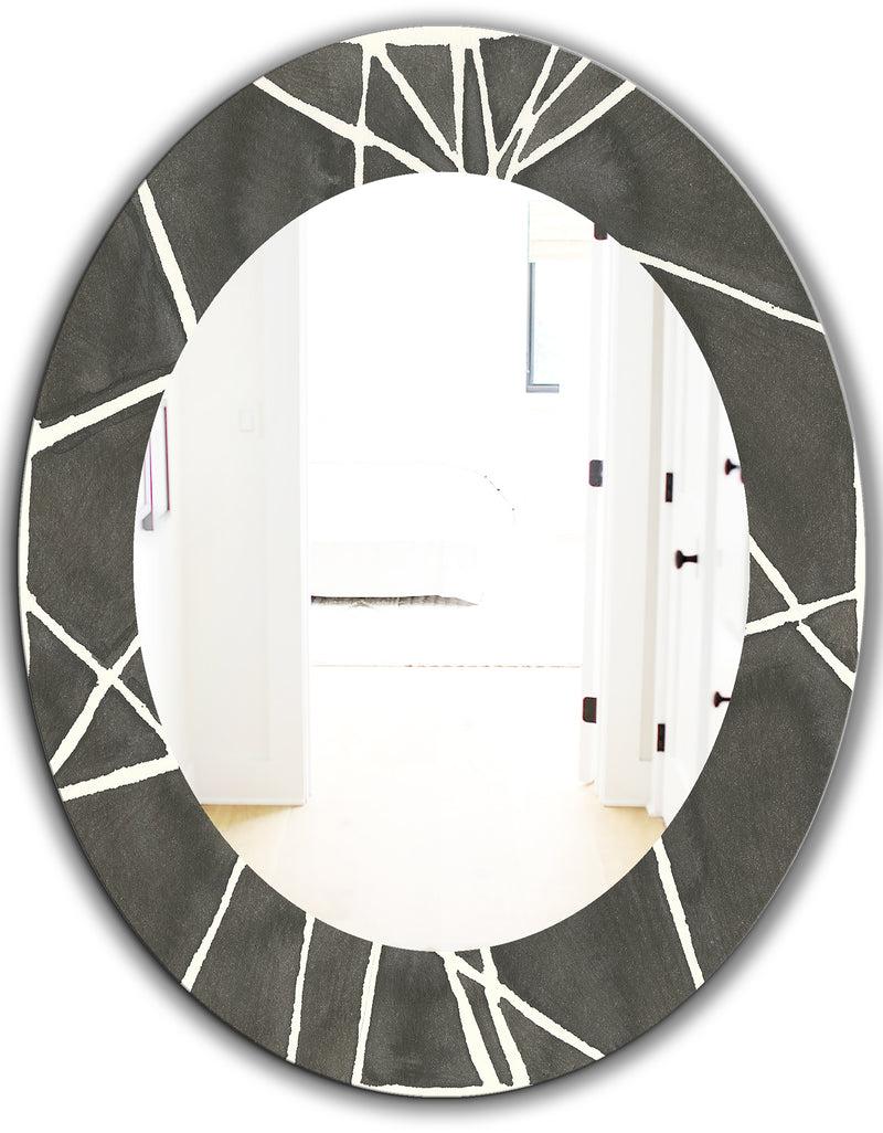 DesignQ Minimalist Graphics II - Mid-Century Mirror - Oval Or Round Wall Mirror