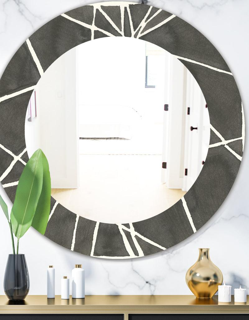 DesignQ Minimalist Graphics II - Mid-Century Mirror - Oval or Round Wall Mirror