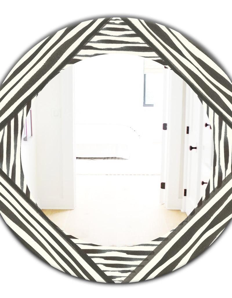 DesignQ Minimalist Graphics III - Mid-Century Mirror - Oval Or Round Wall Mirror