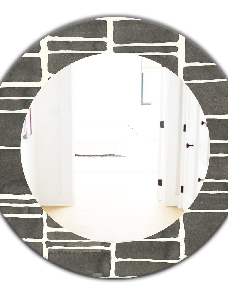 DesignQ Minimalist Graphics IV - Mid-Century Mirror - Oval Or Round Wall Mirror