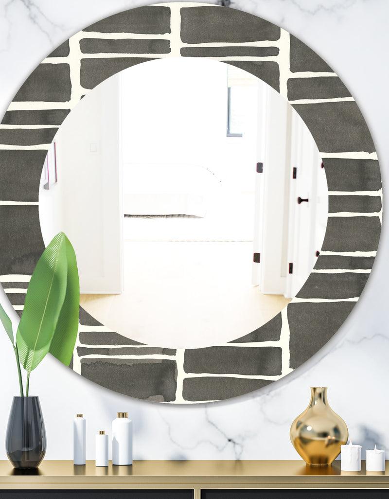 DesignQ Minimalist Graphics IV - Mid-Century Mirror - Oval or Round Wall Mirror