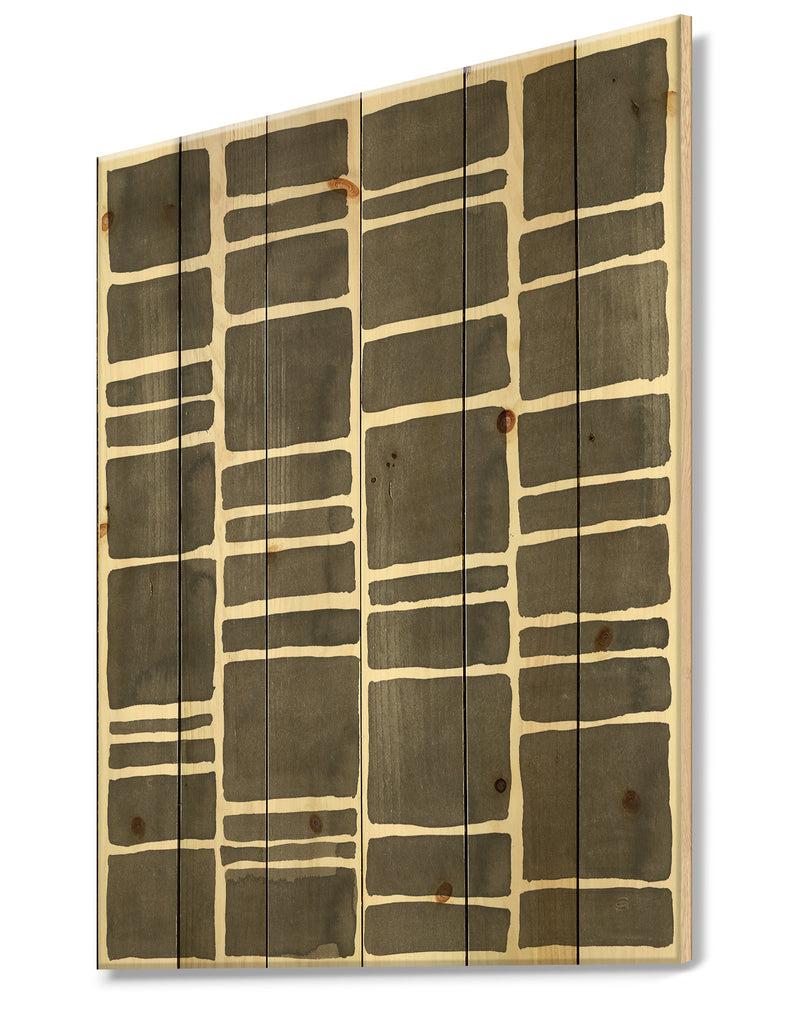 DesignQ Minimalist Graphics IV - Transitional Print On Natural Pine Wood