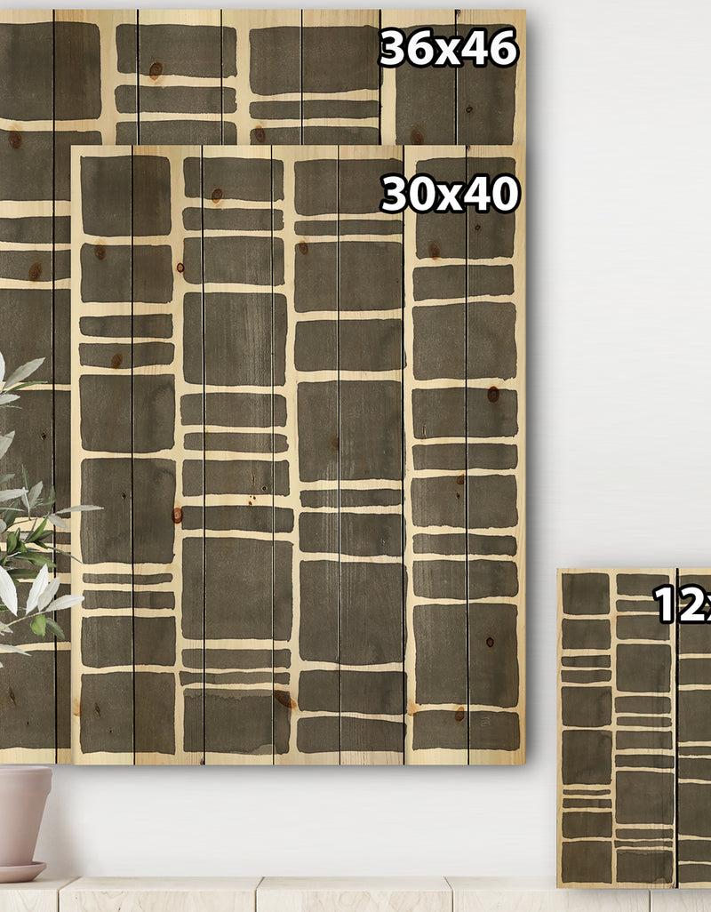 DesignQ Minimalist Graphics IV - Transitional Print On Natural Pine Wood