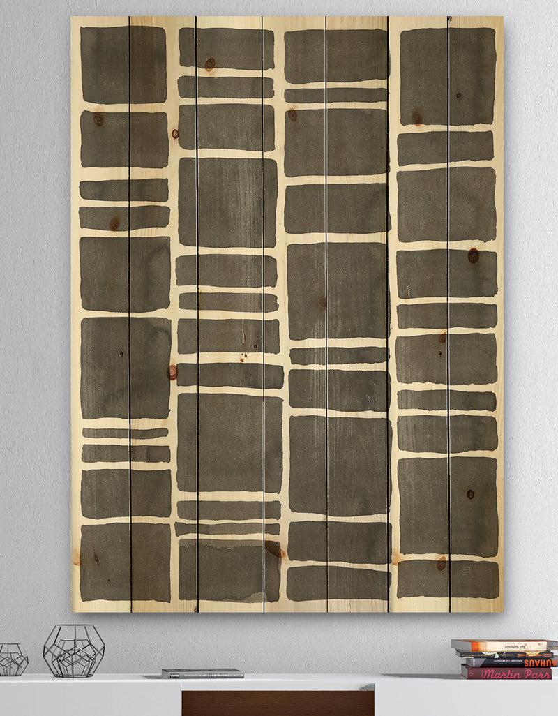 DesignQ Minimalist Graphics IV - Transitional Print on Natural Pine Wood