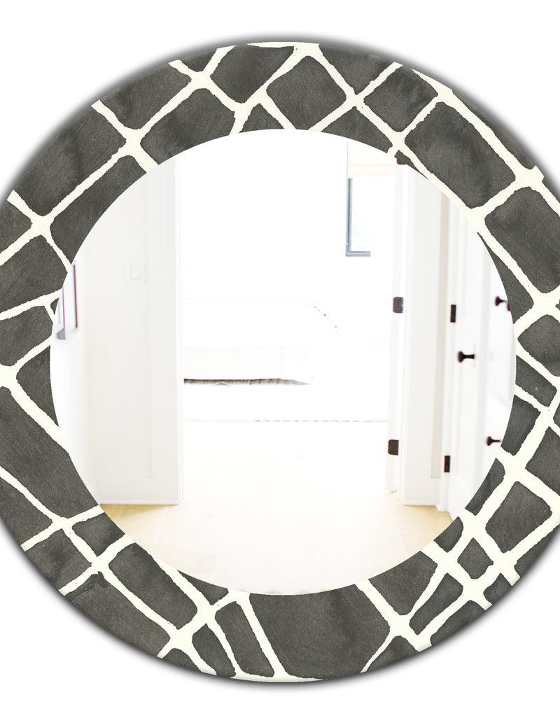 DesignQ Minimalist Graphics V - Mid-Century Mirror - Oval Or Round Wall Mirror