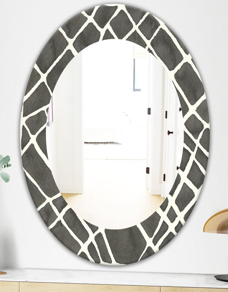 DesignQ Minimalist Graphics V - Mid-Century Mirror - Oval Or Round Wall Mirror