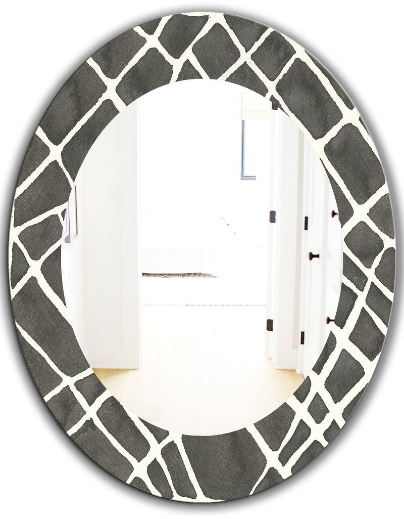 DesignQ Minimalist Graphics V - Mid-Century Mirror - Oval Or Round Wall Mirror