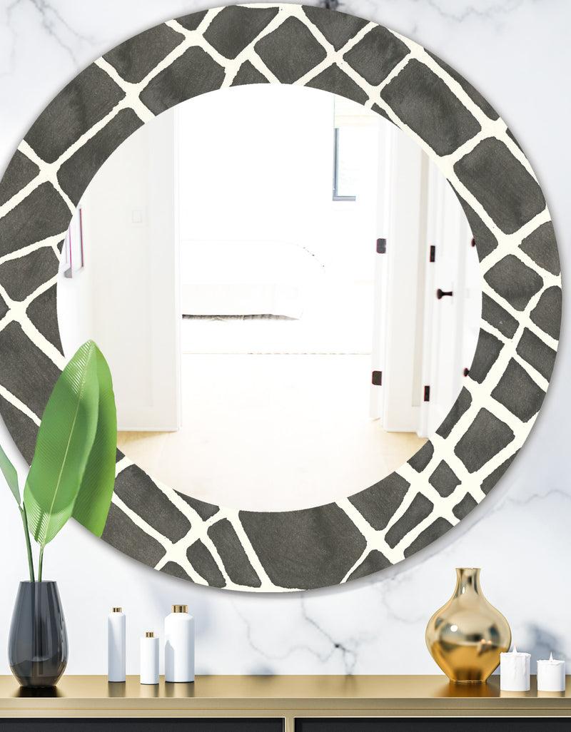 DesignQ Minimalist Graphics V - Mid-Century Mirror - Oval or Round Wall Mirror